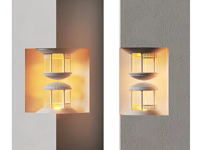 Elegant Wall Sconce With Layered Design And Warm Illuminated Light For Home Decor 3d model