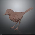 Copper Colored Bird Statue Standing On Smooth Surface With Dark Gradient Background