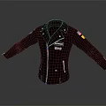 Brown Leather Jacket With Zipper Closure Colorful Patches On Sleeves And Text On Chest