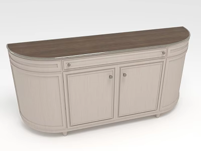 Elegant Modern Sideboard Cabinet With Light Wood Body And Dark Wood Top Design 3d model