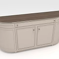 Elegant Modern Sideboard Cabinet With Light Wood Body And Dark Wood Top Design