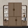 New Chinese Decorative Cabinet Storage Cabinet Rack Furnishings Ornaments Storage Rack 3d model