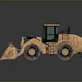 Yellow Wheel Loader With Green Cabin Large Bucket And Big Tires For Heavy Duty Construction