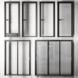 Modern swing door combination 3d model