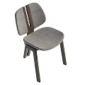 Modern Minimalist Chair Featuring Wooden Frame Gray Fabric Cushion And Backrest