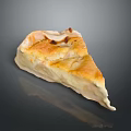 Freshly Baked Apple Pie Slice With Golden Crust And Flaky Layers