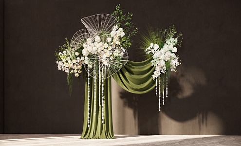 Modern Beauty Chen Green Cloth Mantle Wedding 3d model