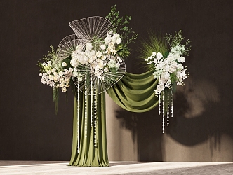 Modern Beauty Chen Green Cloth Mantle Wedding 3d model