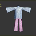 White Traditional Chinese Clothing Set With Stand Collar Wide Sleeves And Loose Pants