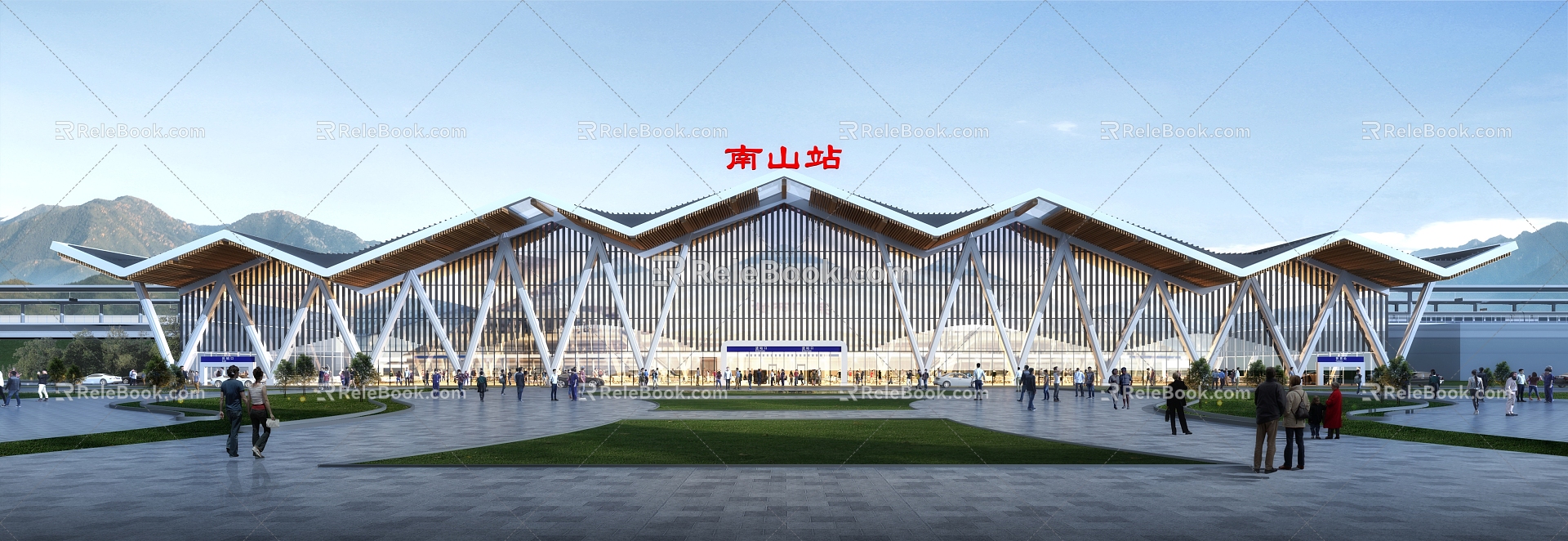 Train Station Train Station Bus Station Airport Station Indoor Outdoor Building 3d model