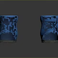 Comfortable Blue Indoor Slippers With Open Toe Cuffed Design And Gray Soles