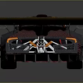 Sleek Sports Car With Aerodynamic Design Metallic Finish Colorful Accents And Rear Spoiler