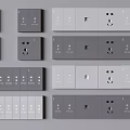 Switch socket panel hotel conjoined switch intelligent plug-in card retrieval 3d model