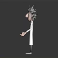 Mad Scientist Character With Spiky Hair And White Lab Coat