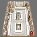 Luxury Jewelry Store Interior with Elegant Display Counters Bright Lighting and Golden Accents