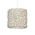 Modern Pebble Shaped Chandelier in Light Beige and Soft Gray Textured Design