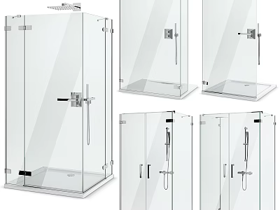 Modern Transparent Glass Shower Sauna Designs With Various Structures And Styles 3d model