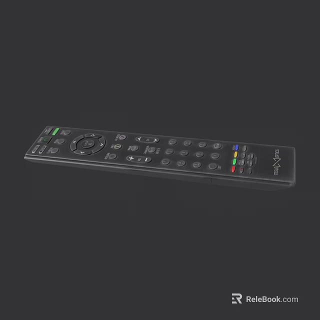 Television Remote Control with Multiple Buttons and Colorful Function Keys 3d model 