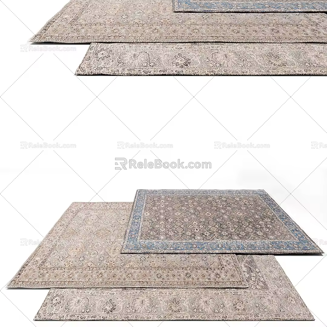 Carpet carpet rug home square carpet simple bedroom carpet 3d model