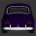 Purple Vintage Beetle Car Featuring Sleek Body Silver Wheels And Dark Background Reflection