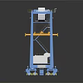 Heavy Duty Blue Gantry Crane With Yellow Hoist And Ladder Platform