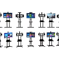 Modern TV Sets on Various Adjustable Stands with Different Screen Displays 3d model
