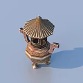 Traditional Household Decorative Item With Classical Design Umbrella Shaped Lid And Three Legged Base