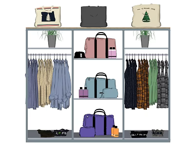 modern shelf clothing 3d model