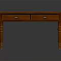 Classic Wooden Furniture Table With Polished Tabletop Two Drawers And Sturdy Legs