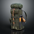 Green Tactical Backpack With Durable Material Adjustable Straps And Utility Pouch 3d model