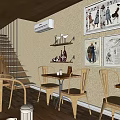 Modern Cafe Street Container Log Cafe Street Container Log Cafe 3d model