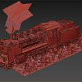 Industrial LOFT locomotive steam train 3d model