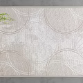 Square Light Beige Rug With Circular Textured Patterns For Living Room Home Decor 3d model