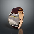 Brown Leather Strap Watch With Silver Metal Case And Modern Dial Design