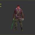 Male Character In Military Style Outfit Holding Rifle Standing On Gray Background