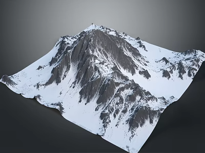 Breathtaking Snowy Mountain Landscape With Snow Covered Peaks And Rocky Slopes 3d model