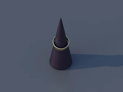 High Visibility Purple Traffic Cone With Golden Ring For Road Safety Equipment 3d model