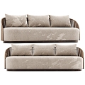 Milan fabric three-seat sofa 3d model