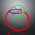 Children Learning Geometric Shapes With Colorful Red Green Blue Rings And Spheres