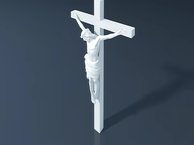 Detailed Jesus Sculpture Carving On Cross With Religious Artistic Design 3d model