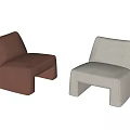 Modern Minimalist Sofa Stools In Brown And Beige Velvet Fabric Design