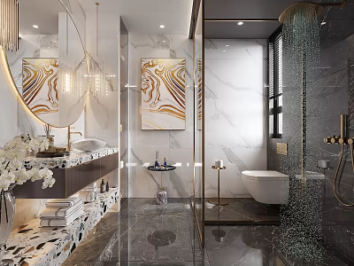Light Luxury Toilet 3d model