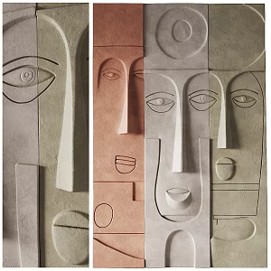Silent Face Three-dimensional Wall Decoration Pendant 3d model
