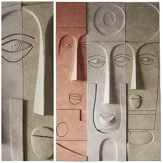 Silent Face Three-dimensional Wall Decoration Pendant 3d model