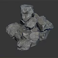 Pile of Natural Gray Rough Textured Stones For Outdoor Decor And Landscaping