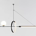 Modern Chandelier Lighting Designs Featuring Circular Bulbs And Geometric Metal Frames 3d model