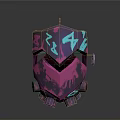 3D Designed Modern Tech Equipment With Pink Blue Geometric Patterns And Angular Structure