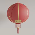 Traditional Red Chinese Lantern With Gold Accents And Tassel Decoration For Festive Occasions