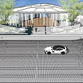 Modern gallery pavilion 3d model