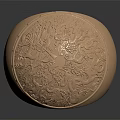 Intricately Carved Copper Ring With Mythical Character And Creature Engraved Details